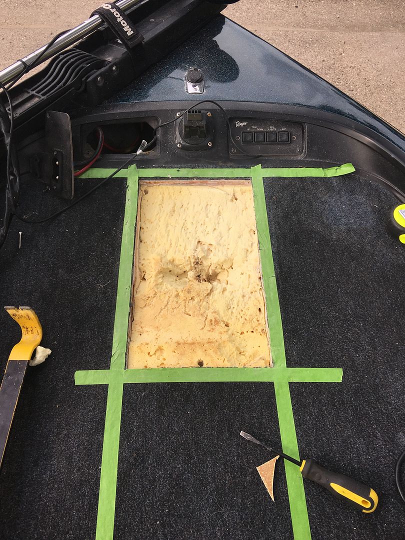 481vs Recessed Trolling Motor Tray Installed!